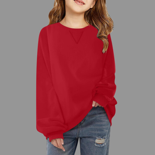 Girls Crewneck Sweatshirt Long Sleeve Oversized Lightweight 1