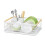 Kitchen Table with Detachable Drip Tray, Tableware Rack, White Dish Drain Rack, Multifunctional Tableware Storage Rack 8