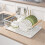 Kitchen Table with Detachable Drip Tray, Tableware Rack, White Dish Drain Rack, Multifunctional Tableware Storage Rack 6