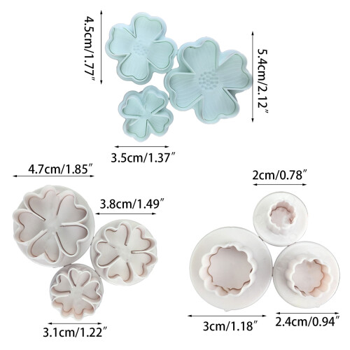 Moule à biscuits en forme de fleur, lot de 3 2