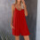 Women's Summer Solid Sleeveless Jumpsuit with Pockets Red M 2