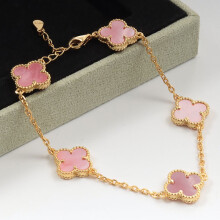 (Style 20, 15mm) Silver Tone Red Enamel Four Leaf Clover Pendant Necklace, Adjustable Extension Chain Lucky Charm Jewelry
