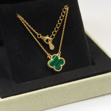 (Style 49, 15mm) Silver Tone Red Enamel Four Leaf Clover Pendant Necklace, Adjustable Extension Chain Lucky Charm Jewelry