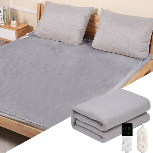Heated Flannel Blanket Dark Grey 32x60 Inches 1