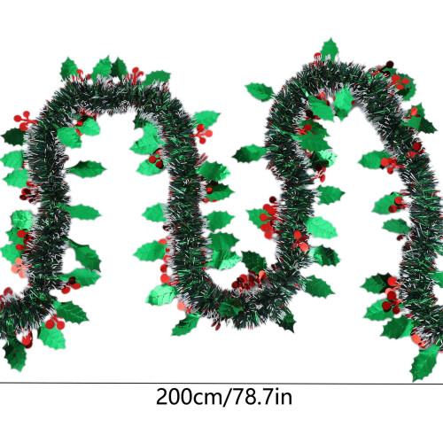 Weihnachts-Lametta-Girlande, grün-metallic, 2 m 2