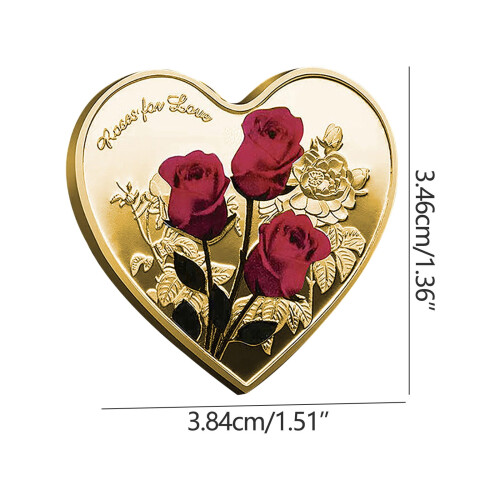 Rose Commemorative Coin Heart-Shaped Plated 52 pcs 1