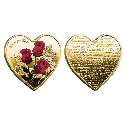 Rose Commemorative Coin Heart-Shaped Plated 52 pcs 2