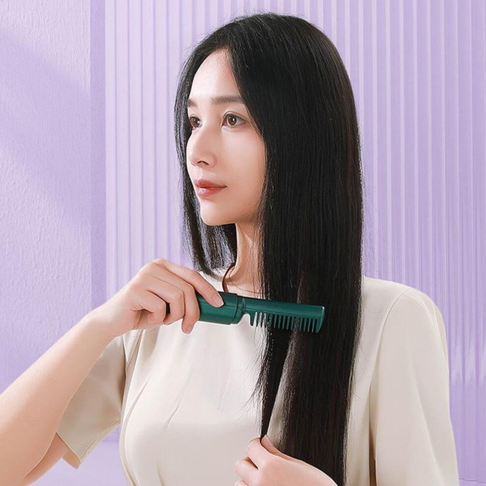 Electric Straightening Brush with Ceramic Keratin Coating,