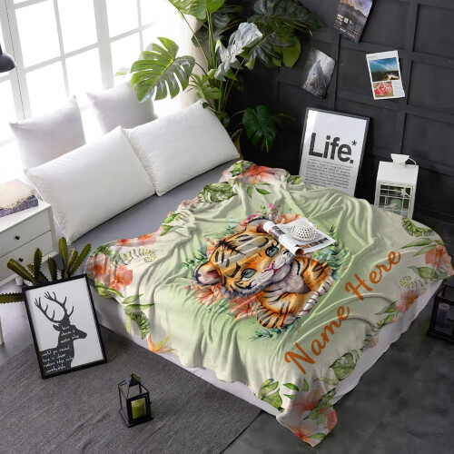 Deer Floral Personalized Blanket – Soft Lightweight Throw 1
