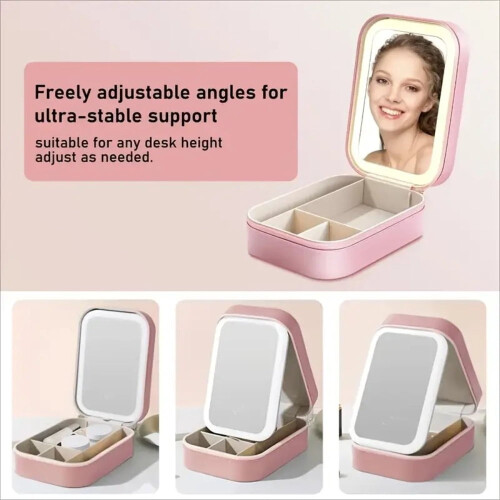 LED Makeup Mirror Portable Dimmable Touch 360 Rotation 2