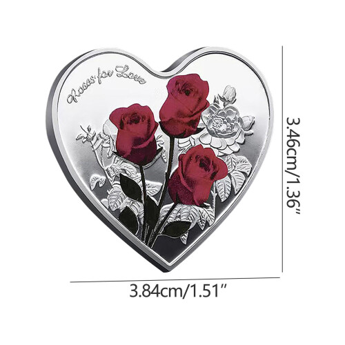 Rose-Plated Heart Coin Set for Couples, 52 pcs 1