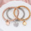 NRUDPQV charm beaded bangle bracelet gold 6