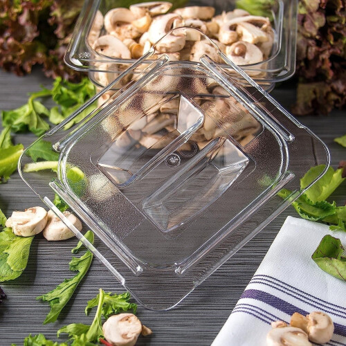 Polycarbonate Food Pan Lid Clear 1/6 Size 2