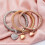 NRUDPQV charm beaded bangle bracelet gold 7