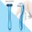 Bikini Hair Trimmer T-Type for Women 3pcs 3