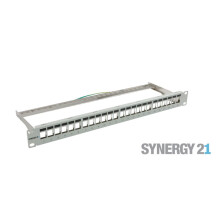 Keystone, Modulträger, 19"Patchpanel für 24xTP-Modul, 1HE(t152mm), Lichtgrau, Synergy 21,