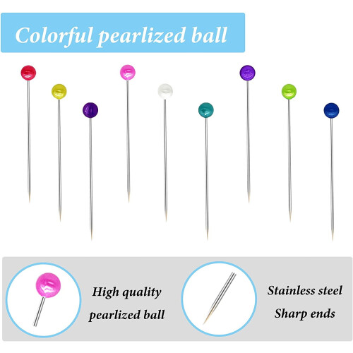 Pearlized Ball Head Sewing Pins 1.5 inch 600 pcs 1