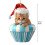 Christmas Cat Ornament 2D Flat Kitten with Santa Hat Red 3