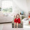 Kids Foldable Sofa Bed Plush Armchair with Backrest Grey 4