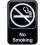 No Smoking Sign Plastic 6x9 Inch White on Black 2 Pack 4