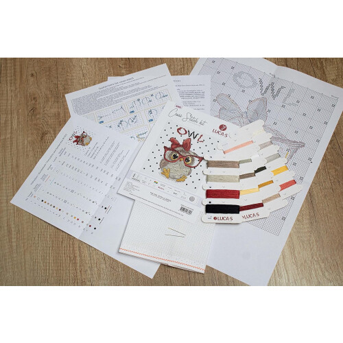 Cross Stitch Kit The Owl with Glasses B1403 2