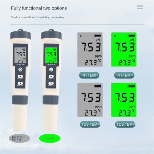 3-in-1 waterkwaliteitstestpen TDS/pH/temperatuur pH-meter multiparameter 1