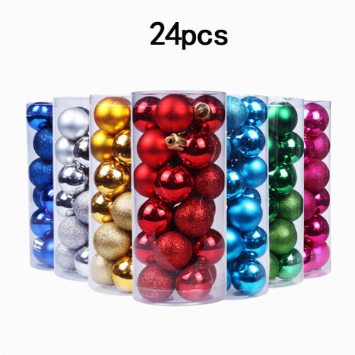 Christmas Ball Decorations Rose Red Shatterproof 24pcs 1