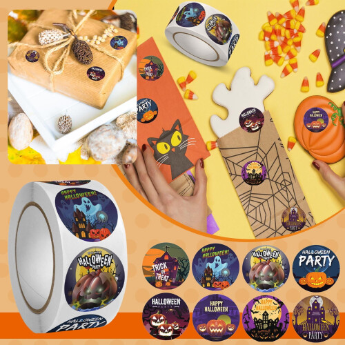 Αυτοκόλλητα Halloween Κολοκύθα Emoji500 τεμάχια 2