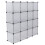 Cube Storage Shelf with Door White 4-Layer 16-Compartment 4