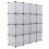Cube Storage Shelf with Door White 4-Layer 16-Compartment 6