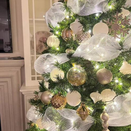 Christmas poly-mesh glitter ribbon 29.5 ft 1
