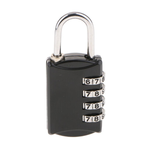 4-Digit Resettable Combination Padlock Black 1