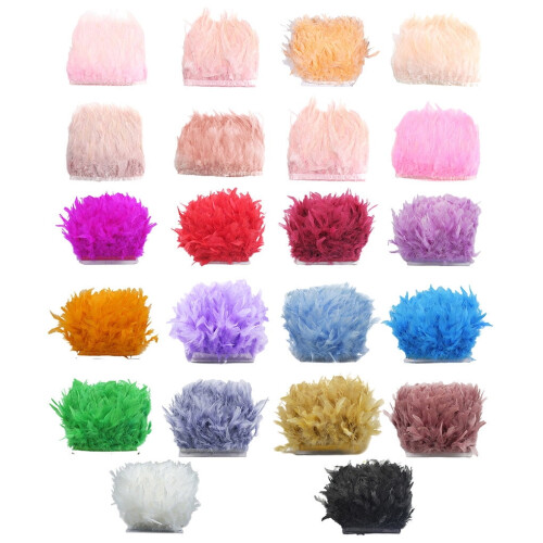 Feather Trim Ribbon Multi-Color 10m 2