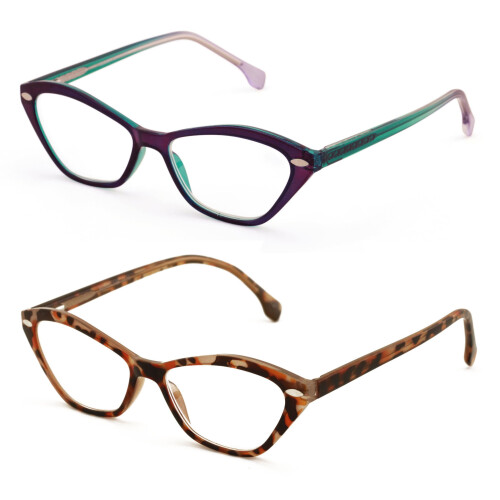 Women's Hexagon Cateye Optical Frames 2 Pairs +1.75 1