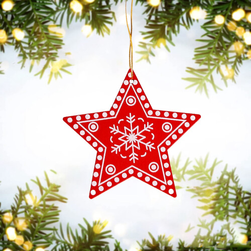 Christmas Snowflake Ornament Plastic White 5-Pointed Star 1