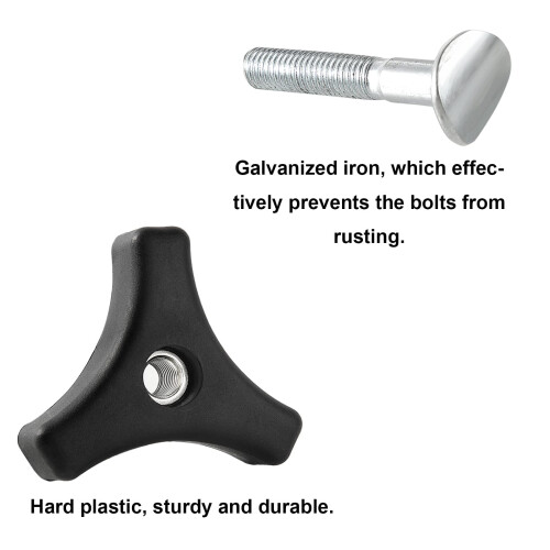 Lawn Mower Handle Knobs Nut Bolt Set Black 2 Pack 2