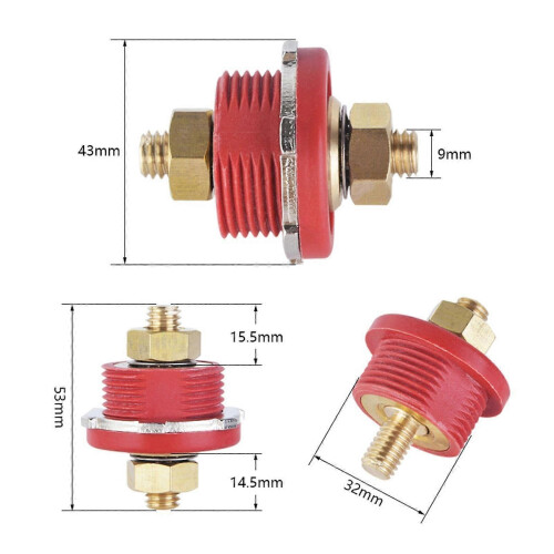 2Pcs Generic thru Panel Terminal Connectors Replacements for Ships Cars 2