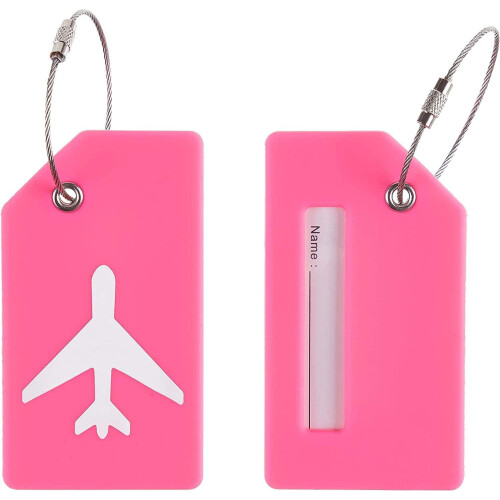 Silicone Luggage Tags Pink 5 Pack 1