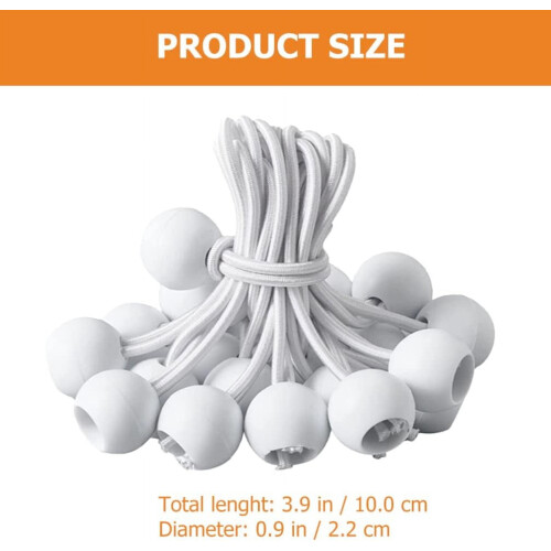 Adjustable Bungee Cords White 4 Inch 50 Pack 2
