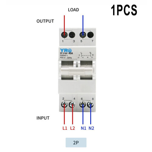 1PCS2P40A/63A MTS Dual Power Manual Transfer Switch Interlock Circuit Breaker 2