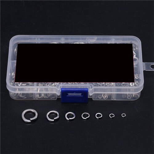 Spring Lock Washer,304 Stainless Steel Spring Lock Washer Assortment Set (820-Pcs,8-Size) 1
