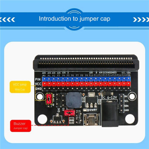 2Pcs Expansion Board for Microbit GPIO Expansion Python IO:Bit 5V with  Board Passive Buzzer 2