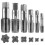 6-Piece NPT Pipe Tap Set Precise Steel Threading Tools for Woodworking for Clean Accurate Threads 6