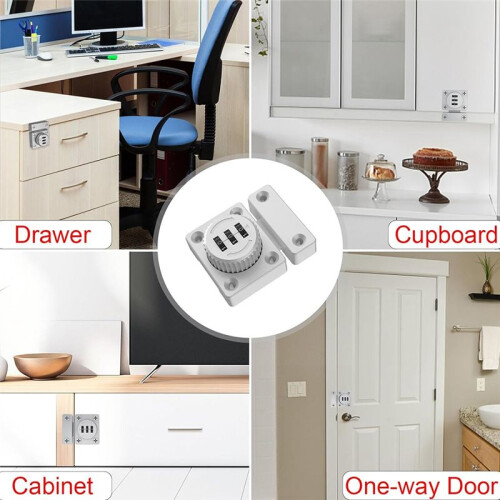 Cabinet Door  Keyless Combination Lock Cabinet Mechanical 3-Digit Passcode Cabinet Lock for Kitchen Cabinet Silver 1