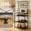 Homcom HOMCOM Freestanding Shelving Unit with 6 Hooks and Wine Rack, Black 5