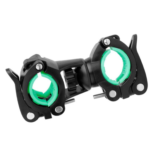 2X Bicycle Light Holder, Multifunctional Rotatable Flashlight Holder, Bicycle Headlight Holder Black+Green 1