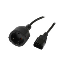 Netzkabel 230V Kaltgeräte C14(Stecker)->Schutzkontakt CEE7(Buchse), 1,8m, Synergy 21,