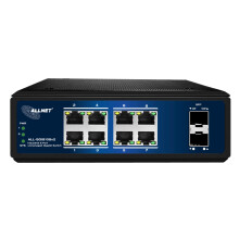 ALLNET Switch industrial unmanaged Layer2 10 Port GbE • 8x GbE • 2x SFP • Lüfterlos • DIN • IP40 • ALL-SGI8108v2