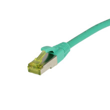 Patchkabel RJ45, CAT6A 500Mhz, 1.0m, grün, S-STP(S/FTP), TPE/LSZH(Ultraflex), AWG26, mit CAT7 Rohkabel, Synergy 21