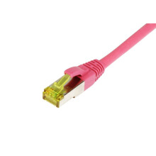 Patchkabel RJ45, CAT6A 500Mhz,  3m, magenta, S-STP(S/FTP), TPE/LSZH(Ultraflex), AWG26, mit CAT7 Rohkabel, Synergy 21